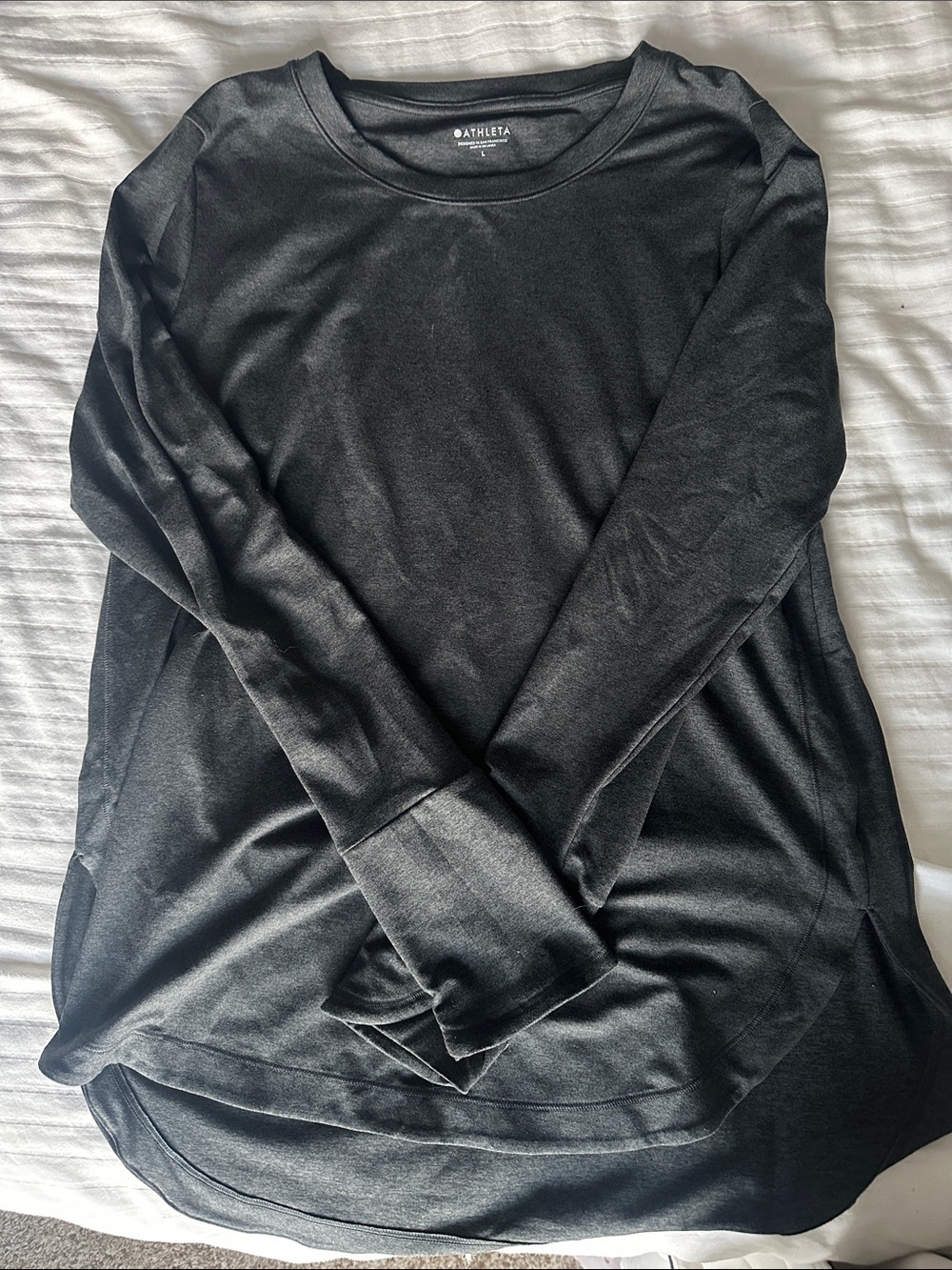 Athleta Black Long-Sleeve Rounded Hem Tunic